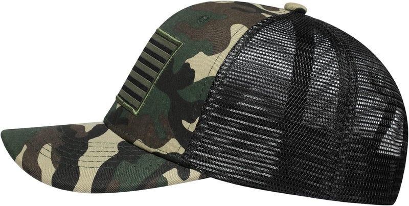 AURR American Flag Trucker Hat, Patriotic Baseball Cap for Men & Women, Breathable Mesh Adjustable Snapback, USA Flag Patch - Image 3
